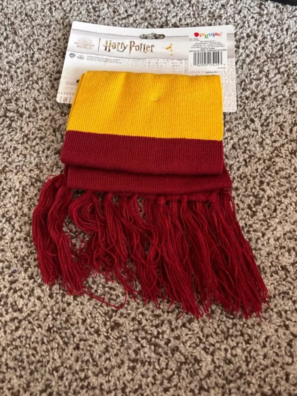 Harry Potter Gryffindor Robe, Scarf & Light Up Wand Halloween Costume 7/8 Boys
